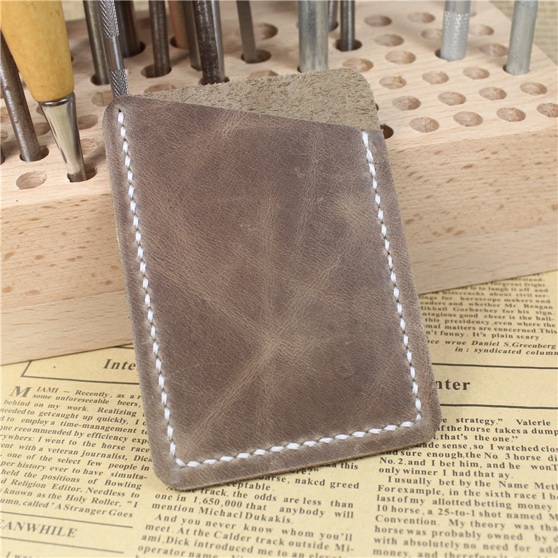 K003 Quảng cáo Công nhân thủ công Handmade Thẻ đứng lớp da dọc Bộ thẻ truy cập Thẻ xe buýt nhỏ Chủ thẻ ví nhỏ túi đựng thẻ học sinh