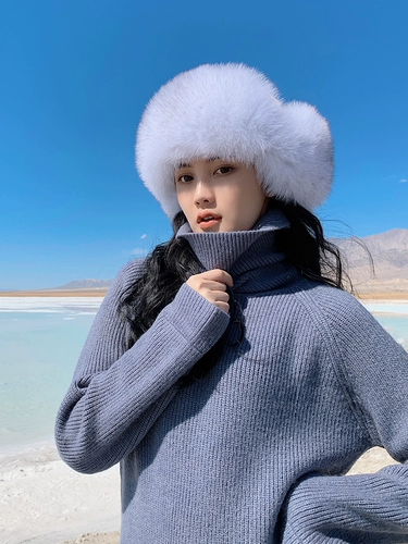 Новая шляпа женщина осень и зимняя корейская лиса мао Leifeng Шляпа Tide Fur Hat Hat Ski Ski Women Hat Hat Hat шляпа