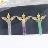 Добро пожаловать в Love Cupid Angel Cwing Collese Inlade Prinestone Подвеска натуральный хрустальный шестиугольный гексагональный призму -Бесплатная судоходство с раз