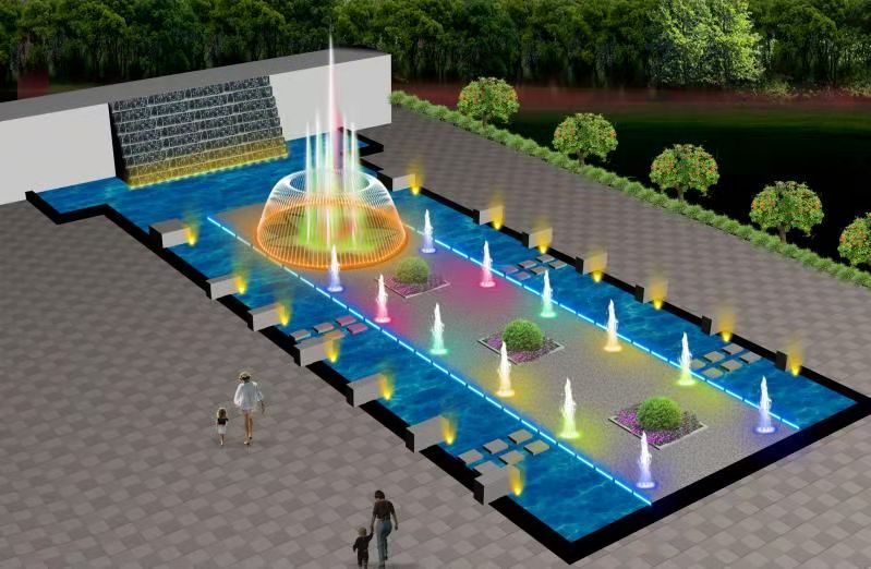 Pool music fountain equipment Dry fountain Fountain processing fountain full set of equipment manufacturers Fountain production