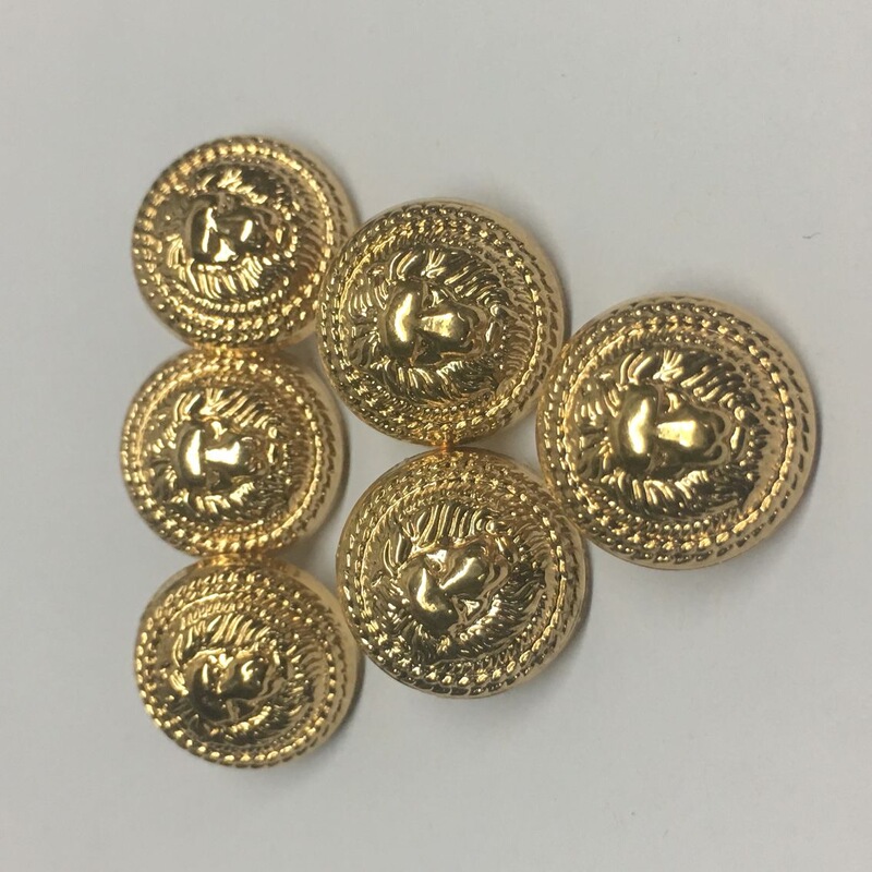 Balmain-Style Hand-Stitched Metallic Lion Head Buttons for Suits, Round Trench Coats, Versatile Shirts, and Coat Decorations