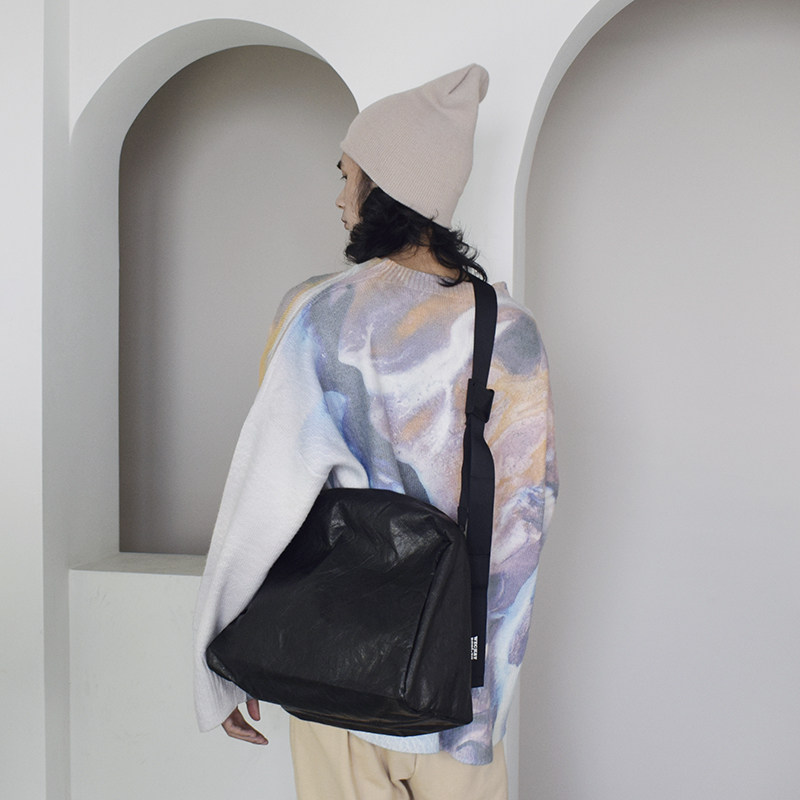 ZGUI paper ghost original kraft paper shoulder slung bag outdoor large capacity sports fitness bag travel backpack man