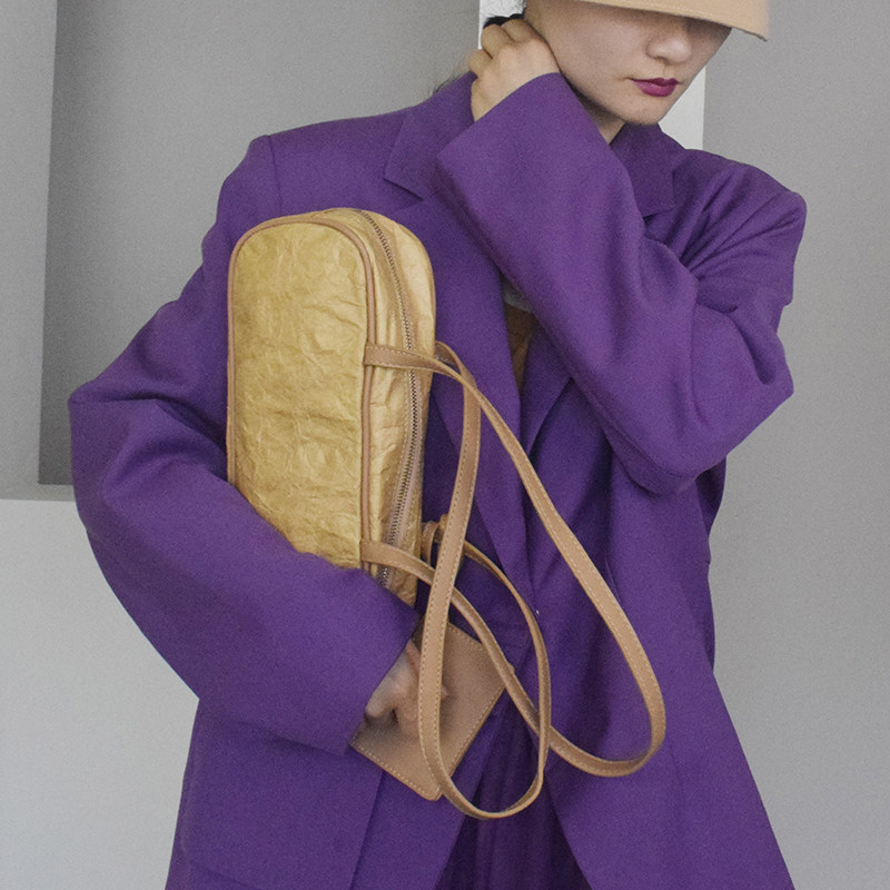 ZGUI Paper Ghost Kraft Paper Retro Style Stick Bag Pillow Handbag Armband Armband Bag Single Shoulder Bag Girl Bag College Wind