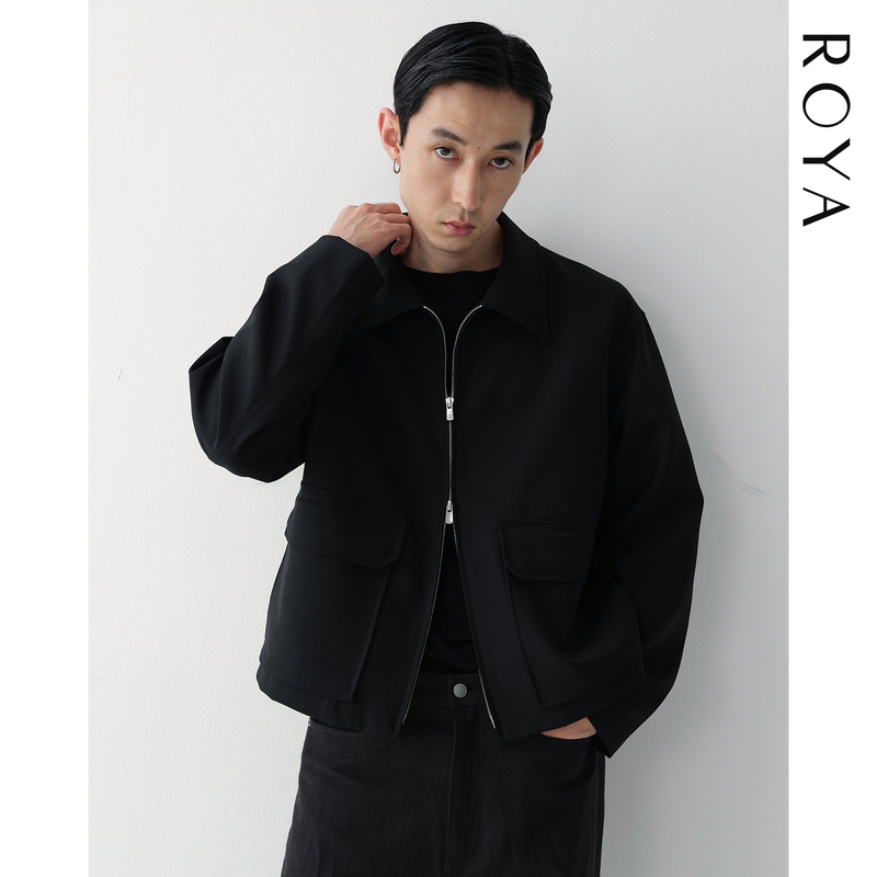 Roya |   Australian Merino 100% Wool Boxy-Fi Zipper Short Jacket