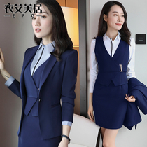 Suit suit womens professional dress dress autumn and winter fashion suit beautician overalls hotel front desk cash register tooling
