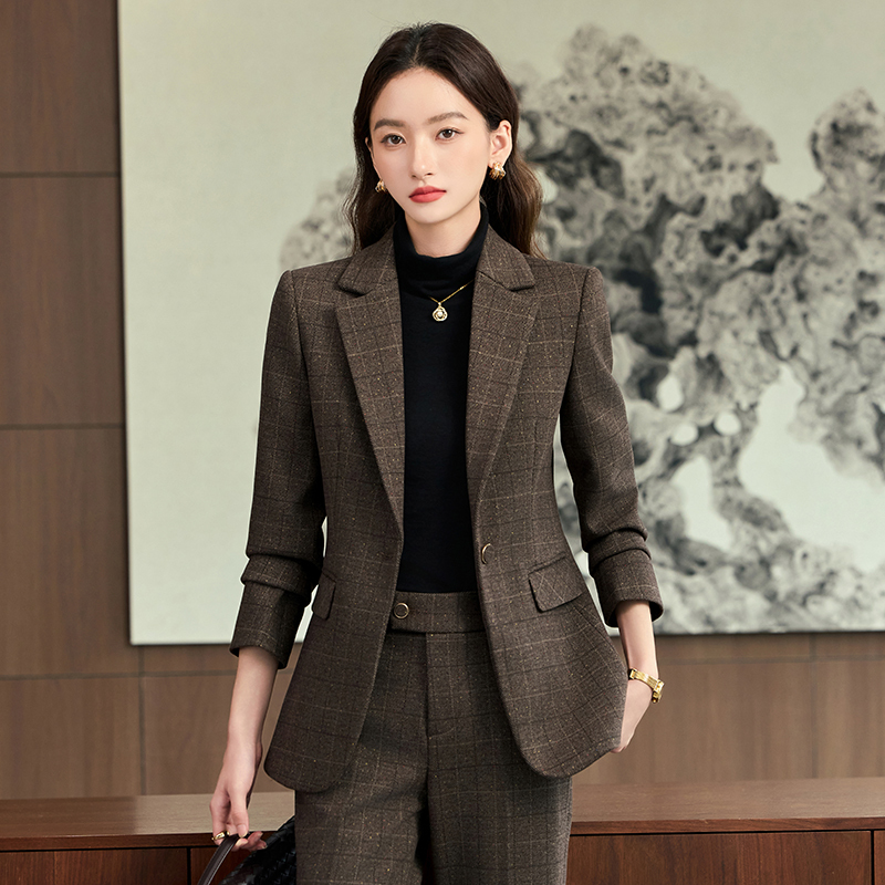 Brown Suit Set for Women 2026 New Spring and Autumn Petite Casual Elegant High-End Professional Suit Jacket Brown Suit Set for Women 2026 New Spring and Autumn Petite Casual Elegant High-End Professional Suit Jacket