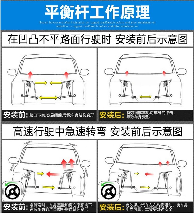 TCR Buick Angke thanh cân bằng phía trước thanh trên cùng thân xe tăng cường thanh chống cuộn sửa đổi derrick - Smart Scooter bán xe thăng bằng cruzee