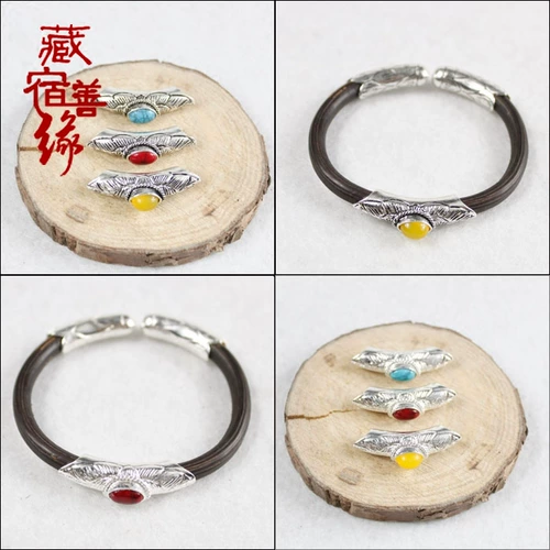 Браслет, бирюзовые аксессуары из воскового агата, изогнутая трубка, аксессуар