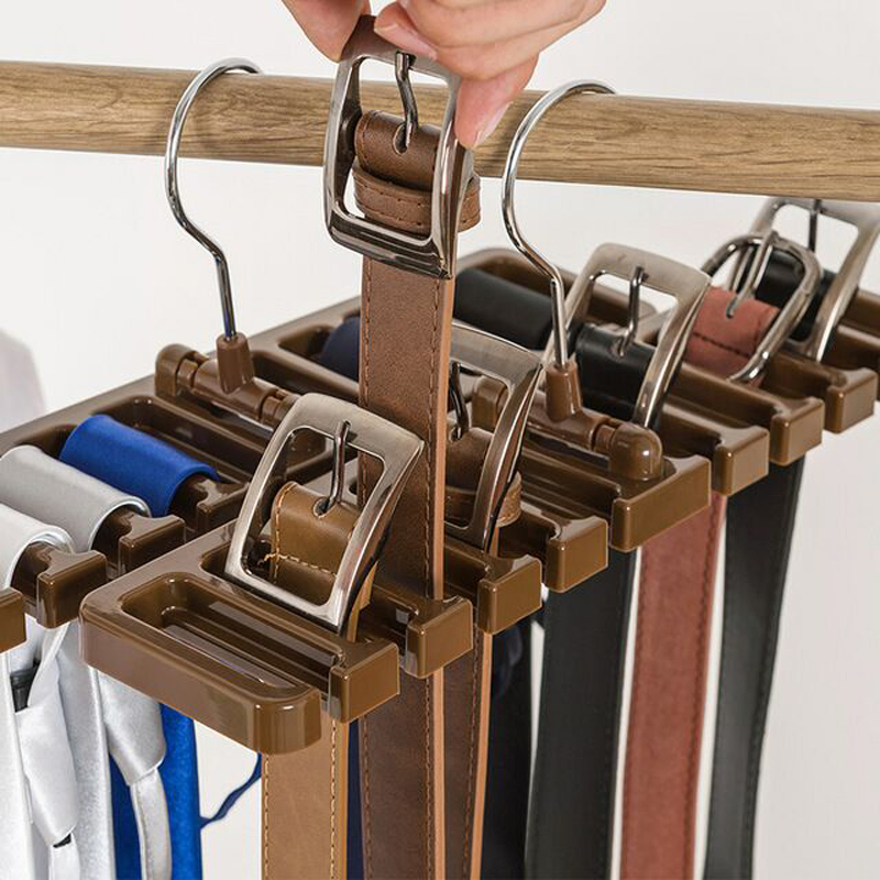 Household belt storage artifact rack hanging scarf pylons Silk scarves Tie hangers Multi-function hooks Belt bow tie rings