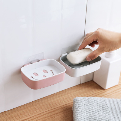 3 incense boxes, double-layer fat boxes, box racks, suction cups, wall-mounted drain powder rooms, personality and creativity, free punching