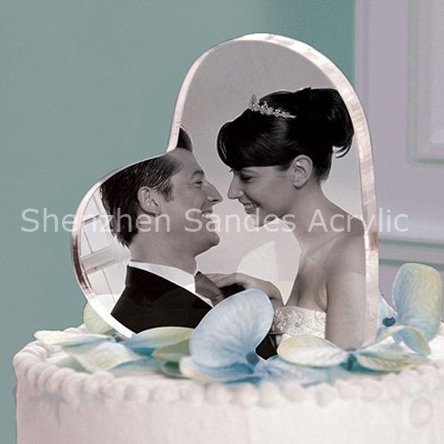 Heart-shaped Wedding Cake Decoration Commemorative Card Manufacturer Set To Make Direct Sales Organic Glass Cake Top Ornament