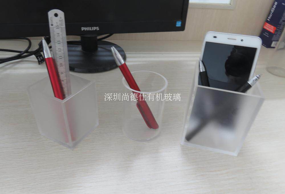Customized transparent square acrylic pen holder organic glass manufacturer direct sales containing box Shenzhen size optional