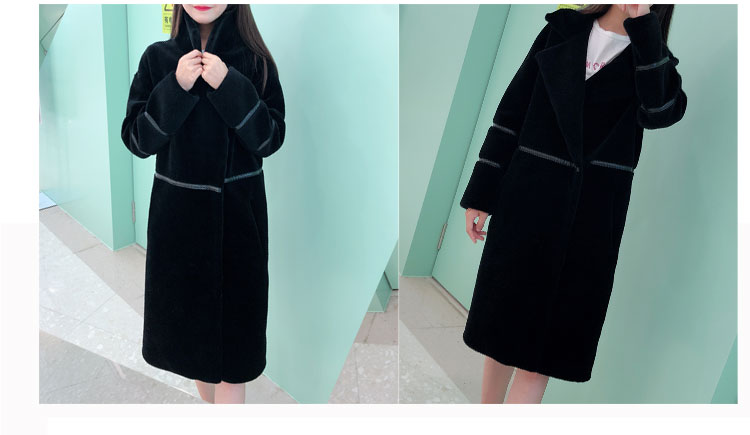 Cừu xén lông áo khoác trong dài phù hợp với cổ áo nữ lamb fur coat một Haining mùa thu và mùa đông 2018 new áo khoác lông thỏ
