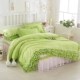công chúa Hàn Quốc chải ren giường bedspread váy một gia đình bốn màu giường ren chăn che 1,5 / 1,84 bộ - Bộ đồ giường bốn mảnh