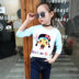 Chàng trai cotton t-shirt áo dài ở trẻ em lớn áo thun mùa thu váy cô gái áo sơ mi dưới Hàn Quốc phiên bản của chiếc áo khoác mùa xuân lycra thủy triều. 
