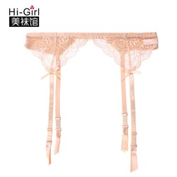 Lace edge ສີດໍາເນື້ອຫນັງສີສີຂາວ ribbon garter belt ປັບຂະຫນາດສາຍແອວຫຼັກຊັບແລະອຸປະກອນຫຼັກຊັບ