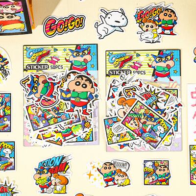 50 cute Crayon Shin-chan Ultraman sticker graffiti decorations, officially authorized waterproof stickers for mobile phones and skateboards