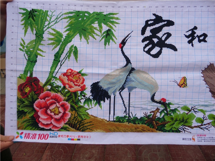 Handmade khâu hài hòa đã kết thúc suôn sẻ Hok Ting Feng 2 m 1,5 m 1,3 m 2,5 m - Công cụ & phụ kiện Cross-stitch tranh thêu chữ thập hoa sen