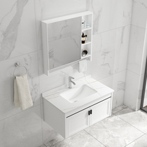 Light Extravagant Rockboard Space Aluminum Bath Room Cabinet Handwash Basin Cabinet Combined Toilet Wash Terrace Washbasin Integrated Side Basin Pool