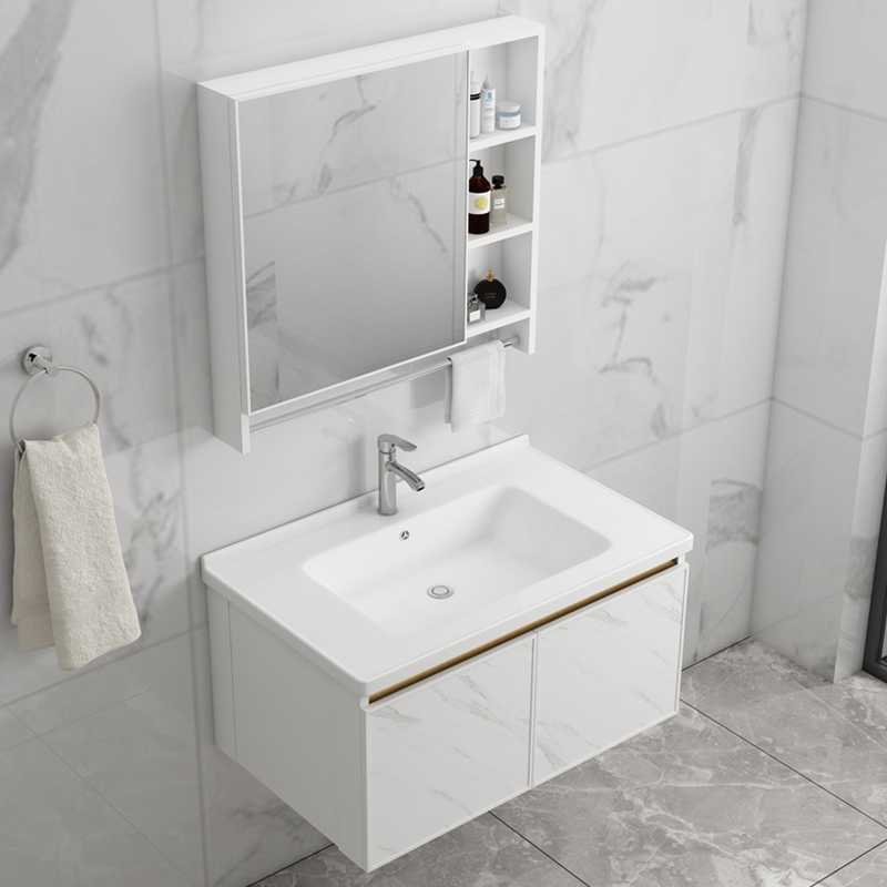 Ceramic Modern Minimalist Space Aluminum Bath Cabinet Makeup room Wash Basin Cabinet Combined Washbasin Wash table Wash Table Pan Basin