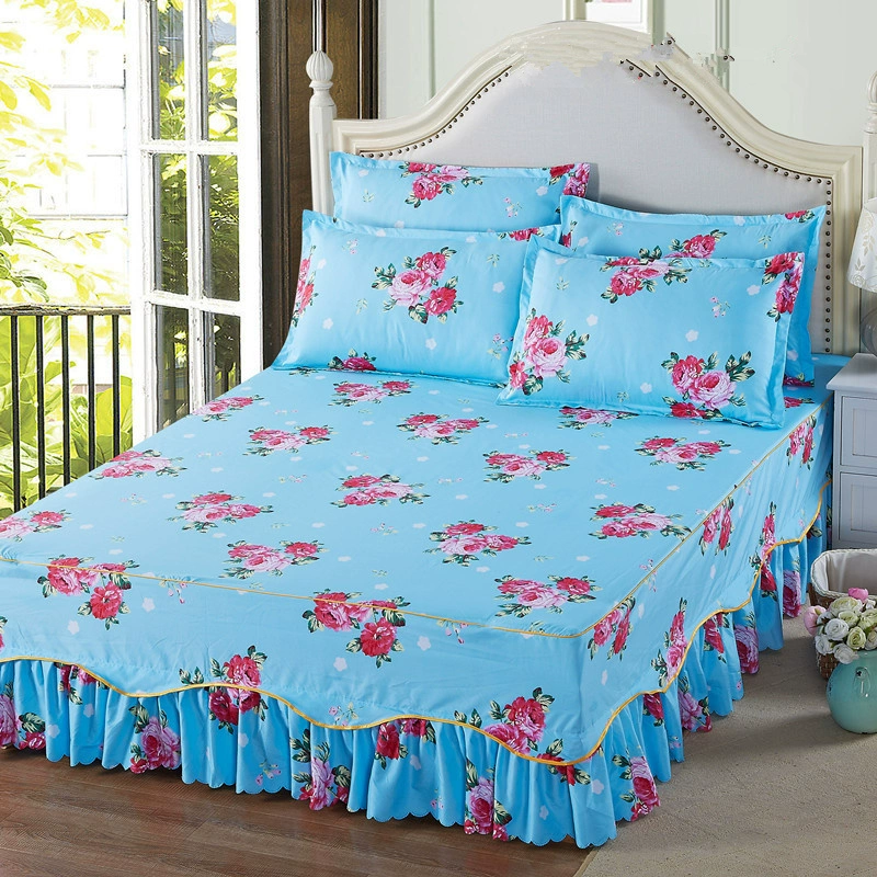 Phiên bản Hàn Quốc của công chúa trải giường ngủ váy đơn mảnh ba mảnh nệm giường 1,2 / 1,5 / 1,8 m bông chống trượt váy giường