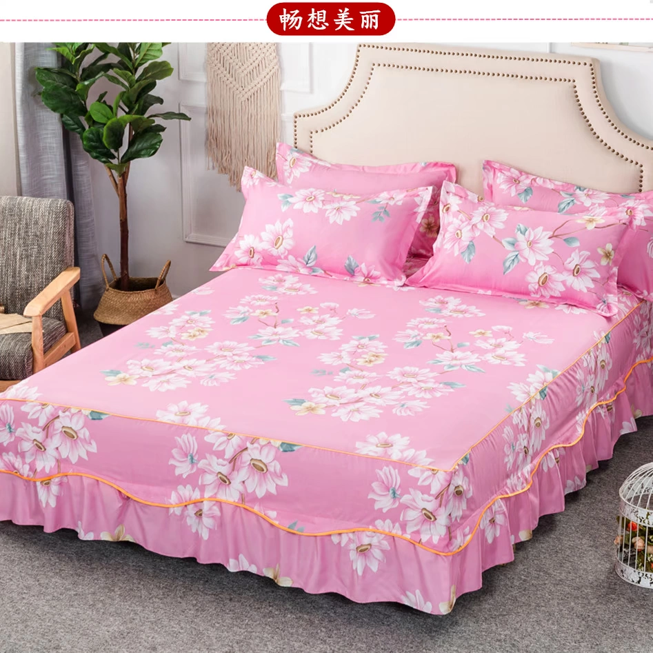 Phiên bản Hàn Quốc của công chúa trải giường ngủ váy đơn mảnh ba mảnh nệm giường 1,2 / 1,5 / 1,8 m bông chống trượt váy giường