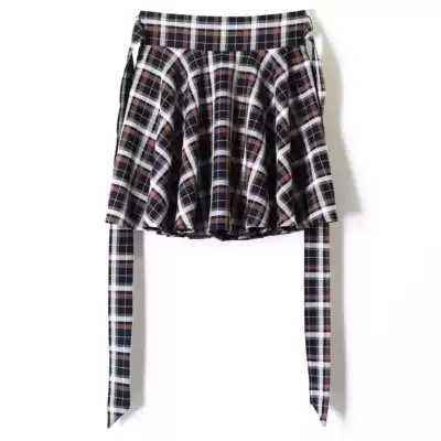 Anti-slip fashion short skirt women's new wide-waisted plaid thin skirt high-waisted tutu ins homemade