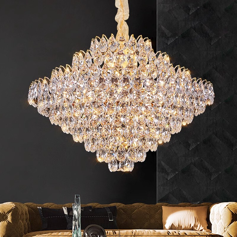 Duplex Building Large Chandelier 2026 New Model Light Luxury Modern Crystal Hall Lighting Villa Open Space High Ceiling Living Room Lamp