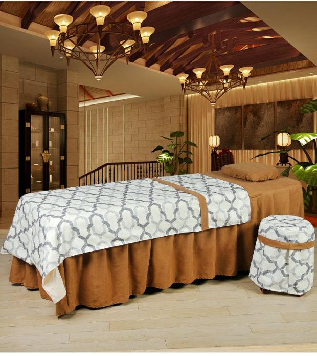 Cao cấp đẹp bedspread massage tại thẩm mỹ viện là một gia đình bốn bông trải giường nhỏ phong cách châu Âu sang trọng màu rắn có thể được tùy chỉnh - Trang bị tấm ga phủ giường spa