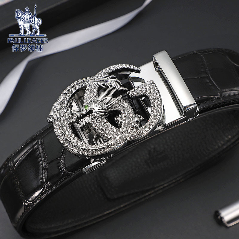 Leather Strap Male Genuine Leather Casual 100 Hitch Upscale Automatic Buckle Pants With Head Layer Bull Leather Business Luxury Goods Belt Men