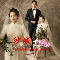 2020 photo studio Republic of China style theme clothing couples interior photo photography wedding Chinese style retro cheongsam dress