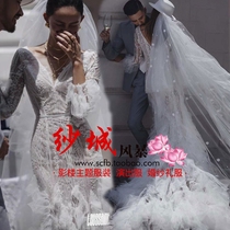 2019 New Location Tour wedding photography photo studio theme clothing couple photo Korean version of fishtail Photo dress