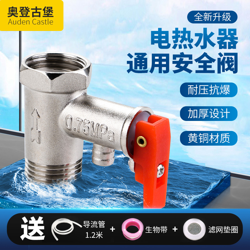 All copper thickened electric water heater universal safety valve pressure relief valve pressure relief valve check valve outlet Haier accessories of the United States