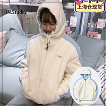 In stock~Off-season discount ~ INstudio Korea 19 Autumn designer brand FCMM embroidered padded hooded jacket