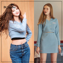 Wang Yiren the same ~ INSTUDIO19 SPRING LUV IS TRUE FRONT buckle jacket skirt suit 2 colors