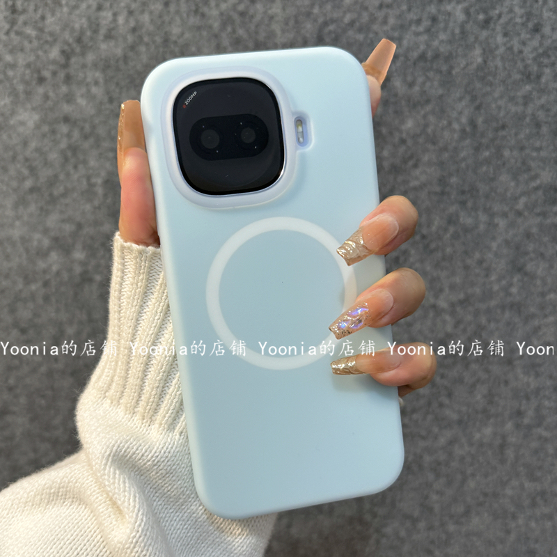 Milk Blue Iqooz11Turbo Suitable for Z11Turbo Liquid Silicone Z11 Jelly Magnetic Iqooneo11 Phone Case Neo10 Fresh Neo9 Protective Cover Z10Turbo New Model Qoo15