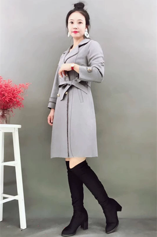 Áo khoác nữ mùa thu mới 2018 của Ji Jiayi QJY-18Q822 là áo khoác nữ mùa thu mỏng và dài - Trench Coat áo khoác nữ mùa đông