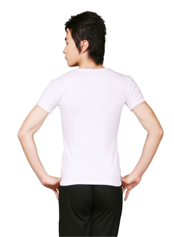 Dance mặc áo sơ mi ngắn tay T-Shirt nam thể dục nhịp điệu múa ba lê thể dục dụng cụ quần áo giày khiêu vũ ngoại nhập