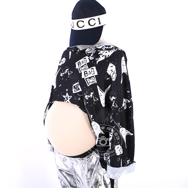 Hip Hop Fashion Gestational Women's Clothing Photo Gallery Photo Dress Dynamic Cool Movement Wind Gestation Mom Photo Gallery Photo Dress