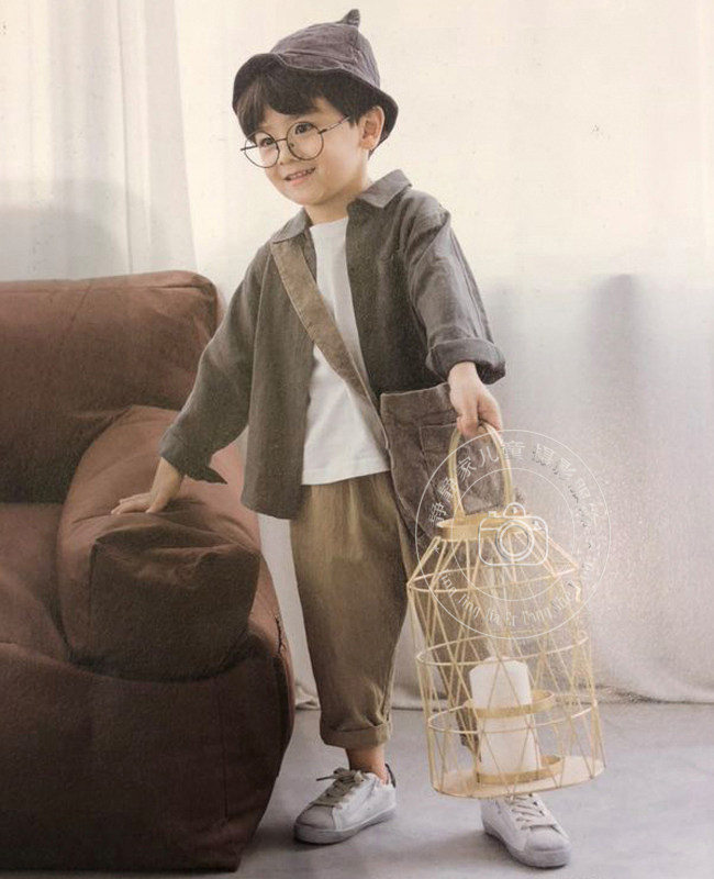 Quiet Home Han Niebebe Spring Autumn Children's Han Edition Bright Colors 2-Year 3-Year-Old Boy Vegetarian Photography Clothing