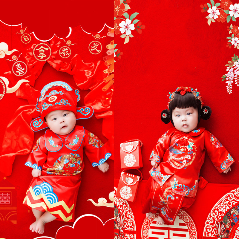 100 Days Old Fashion Photography Clothing Children Photography Clothing Year Old Fashion Show And Suit Children's Ancient Clothes Little Fova