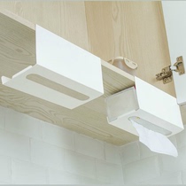 Inverted kitchen tissue rack non-perforated household creative rack cabinet door iron paper holder wall-mounted paper drawing rack