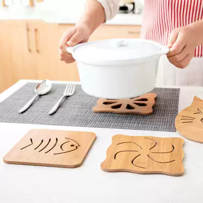 Wooden cartoon table mat heat insulation mat anti-scalding pot mat dining room cute Cup Cup mat non-slip bowl mat coaster