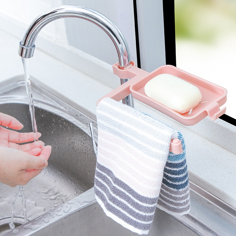 Kitchen Taps Drain water rack sink Rag Sponge Wipe Containing Shelf Home Sink Clean Household Rack-Taobao