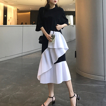 Maternity dress Pregnant summer skirt Western style fashion dress Summer dress loose mid-length over-the-knee dress Summer