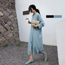 Maternity clothes spring and autumn tops 2020 new loose medium and long thin shirts trendy mom autumn skirts autumn