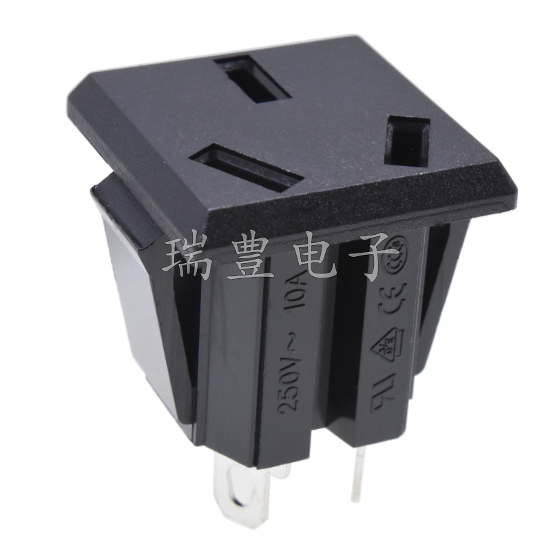 Card three-core power supply seat mother card type 16A 3-hole power socket AC-06 socket national standard three-eye socket