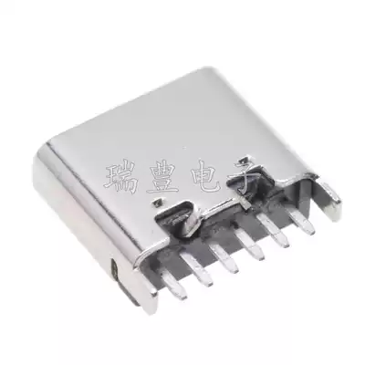 USB-3 1 socket Type-C female seat 6P vertical terminal connector 2 fixed pins MICRO charging port
