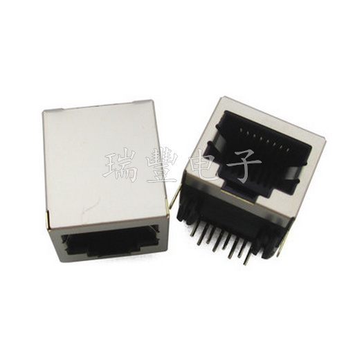 RJ45 socket 90 degree horizontal 1X1 front foot 18 5MM networking interface mothersea 56-8P8C with shielding 18MM1*1