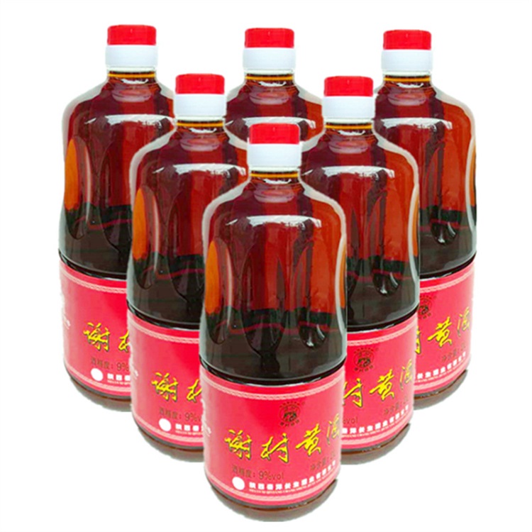 Xie Village Bridge brand round pot Shaanxi specialty Hanzhong Yang County semi-sweet Xie Village yellow wine 6 barrels 2 liters 9 degrees 24 catties FCL